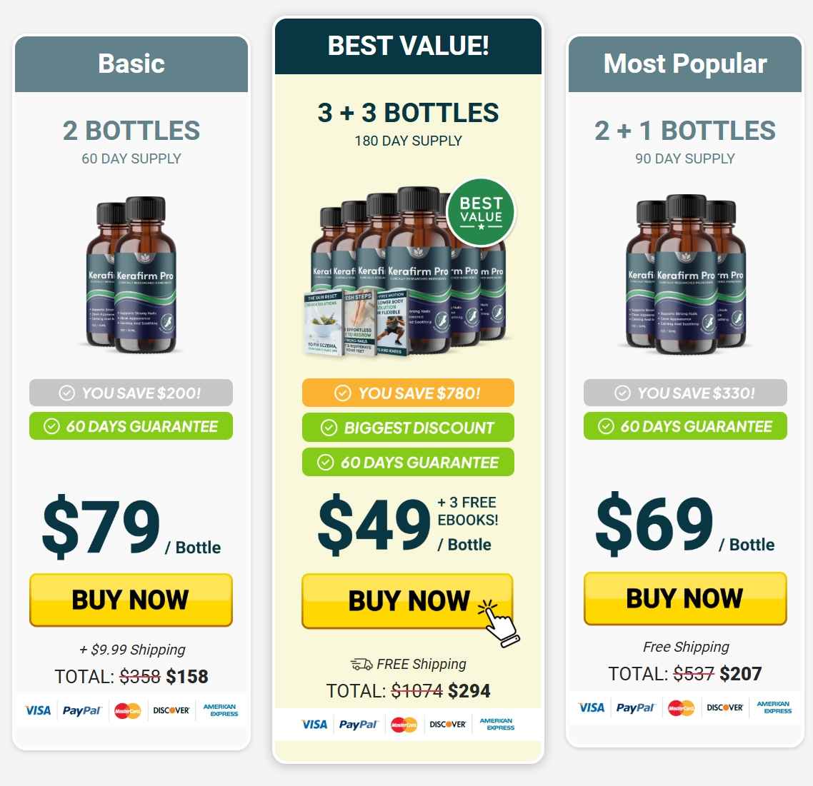 KeraFirm Pro Price Packages