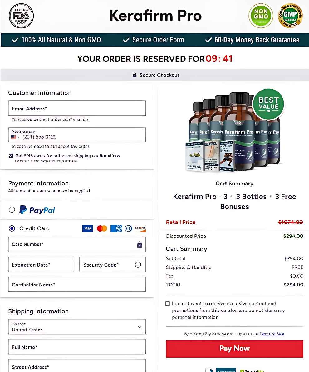 KeraFirm Pro Secure Checkout Page